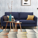 Upholstered Modern Fabric Love Seat Sofa-Blue