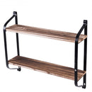 2-Tier Rustic Wall Mounted Floating Shelf Multi-purpose Storage