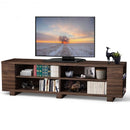 59" Console Storage Entertainment Media Wood TV Stand-Walnut