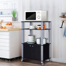 Microwave Rack Stand Rolling Storage Cart-Black