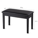 Solid Wood PU Leather Padded Piano Bench Keyboard Seat-Black
