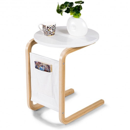 Bentwood Accent Coffee Table Round Tabletop with Storage Bag