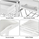 Rolling Kitchen Trolley Storage Basket And Drawers Cart