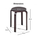 Set of 4 18" Wood Home Backless Dining Chairs-Deep Brown