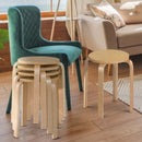 Set of 4 18" Wood Home Backless Dining Chairs