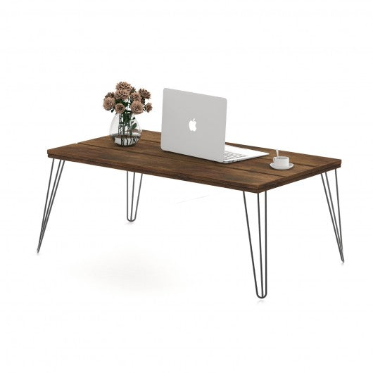 Rustic Industrial Solid Wood Rectangular Cocktail Coffee Table