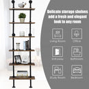 6-Shelf Rustic Vintage Industrial Pipe Wall Shelf