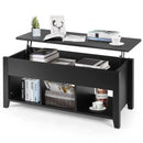 Lift Top Coffee Table with Storage Lower Shelf-Black