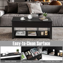 Lift Top Coffee Table with Storage Lower Shelf-Black