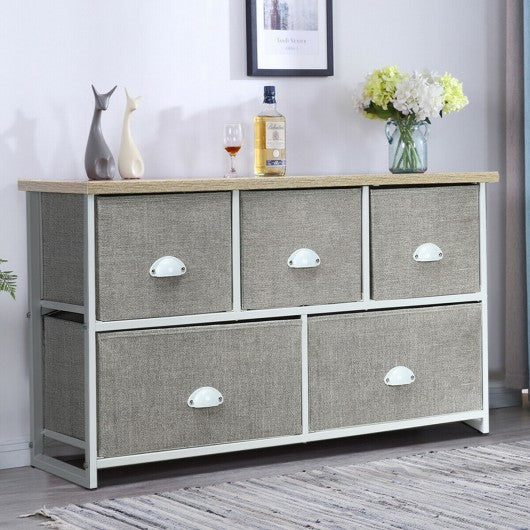 Wood Dresser Storage Unit Side Table Display Organizer-White