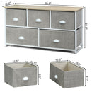 Wood Dresser Storage Unit Side Table Display Organizer-White