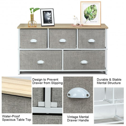 Wood Dresser Storage Unit Side Table Display Organizer-White