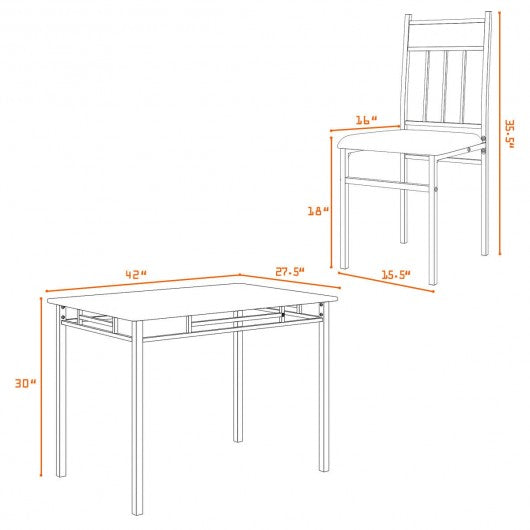 5 Piece Faux Marble Dining Set Table