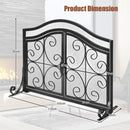 Fireplace Screen with Hinged Magnetic Two-doors Flat Guard