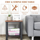 Industrial End Table 2-Tier Side Table-Black