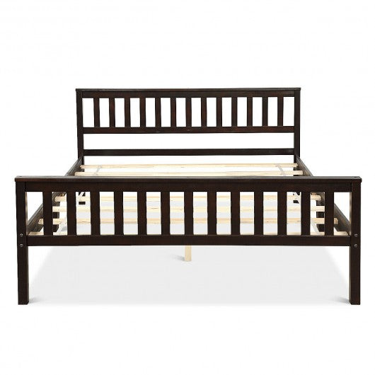 Wood Bed Frame Support Platform with Headboard and Footboard