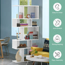 5 Cubes Ladder Shelf Corner Bookshelf Display Rack Bookcase-White