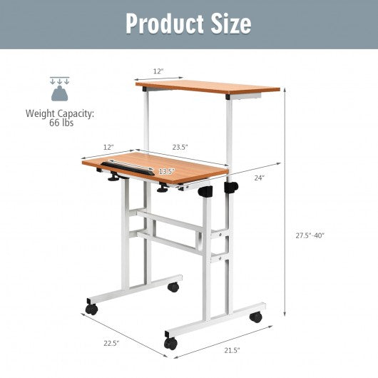 2 in 1 Height Adjustable Sit Standing Computer Desk