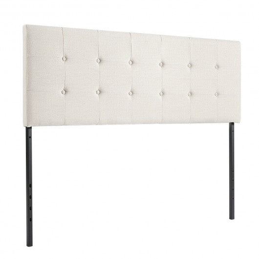 Adjustable Queen & Full Size Linen Fabric Upholstered Headboard-Beige