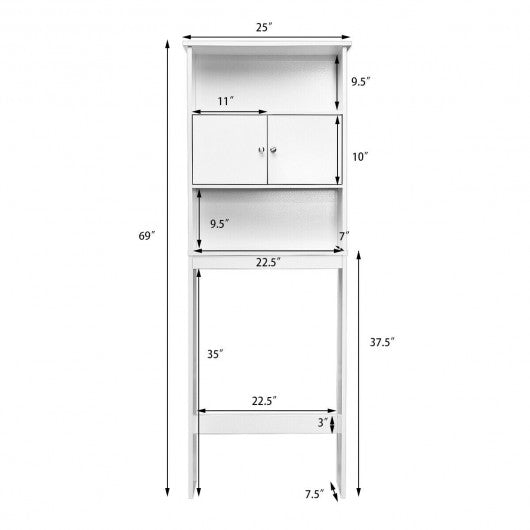 Bathroom Wood Organizer Shelf Storage Rack with Cabinet