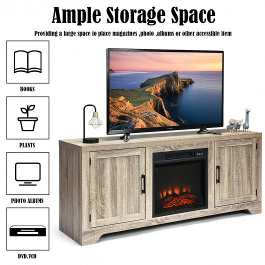 Media Component TV Stand with Adjustable Shelves