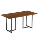 Metal Frame Wood Top Console Dining Table Rectangular Kitchen Table-30" Steel frame