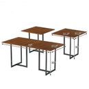 Metal Frame Wood Top Console Dining Table Rectangular Kitchen Table-30" Steel frame