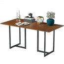 Metal Frame Wood Top Console Dining Table Rectangular Kitchen Table-30" Steel frame