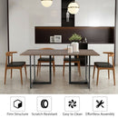 6 Person Industrial Dining Table Rectangular Kitchen Table with Metal Frame-Light Brown Desk