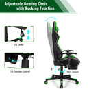 Massage LED Gaming Chair with Lumbar Support and Footrest-Green