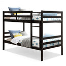 Twin Bunk Bed Children Wooden Bunk Beds Solid Hardwood-Coffee