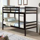Twin Bunk Bed Children Wooden Bunk Beds Solid Hardwood-Coffee