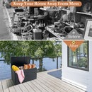 88 Gallon Garden Patio Rattan Storage Container Box-Black