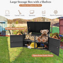 88 Gallon Garden Patio Rattan Storage Container Box-Black