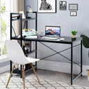 47.5" Writing Study Computer Desk with 4-Tier Shelves-Black