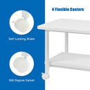 Under Desk Printer Stand with 360° Swivel Casters-White