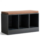 3-Cube Storage Box Organizer Shoe Bench with Padded Cushion