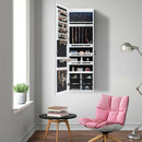 5 LEDs Jewelry Armoire Wall Mounted - Door Hanging Mirror-White