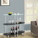 3-tier Bar Cabinets Table with Tempered GlassTop