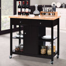 Rolling Kitchen Trolley Island Utility Cart Storage Shelf-Deep Brown