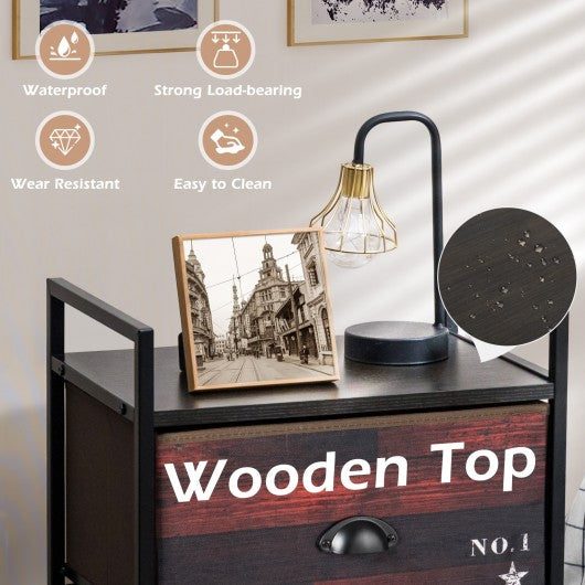 4 Drawer Fabric Dresser Storage Tower Nightstand