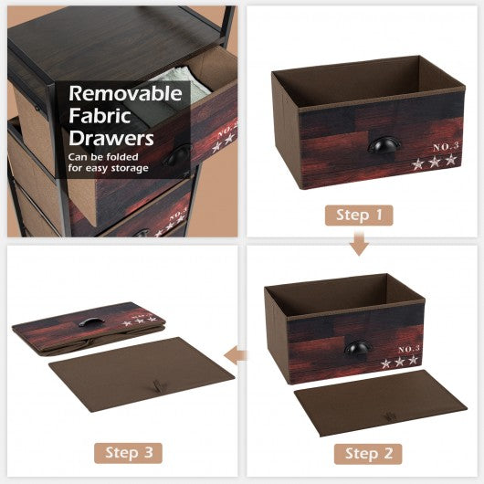 4 Drawer Fabric Dresser Storage Tower Nightstand