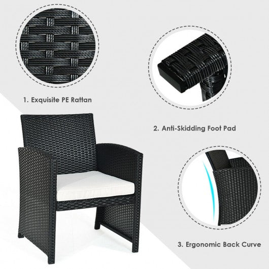 4 Pcs Wicker Conversation Furniture Set Patio Sofa and Table Set-White