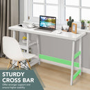 Trestle Computer Desk Home Office Workstation with Removable Shelves-White