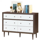 6 Drawer Wood Chest of Drawers Storage Freestanding Cabinet Organizer