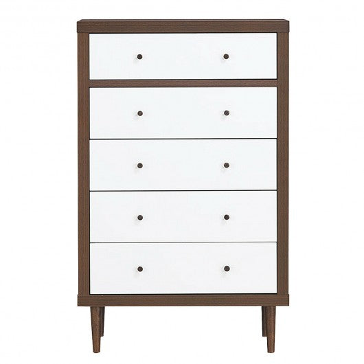 5 Drawer Dresser Wood Chest of Storage Cabinet Organizer