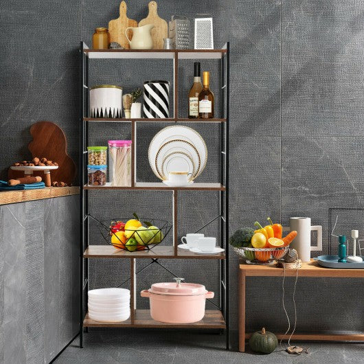 4-Tier Industrial Bookshelf Floor Standing Storage Rack Large Storage