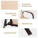 2 Pcs Patio Chairs Outdoor Dining Chair with Armrest-Beige