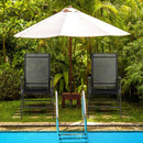 Set of 2 Adjustable Portable Patio Folding Dining Chair Recliner -Black