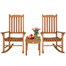 3 pcs Eucalyptus Rocking Chair Set with Coffee Table